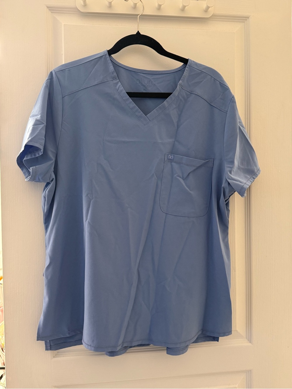 Cherokee Light Blue Men's V-Neck Scrub Top with Chest Pocket